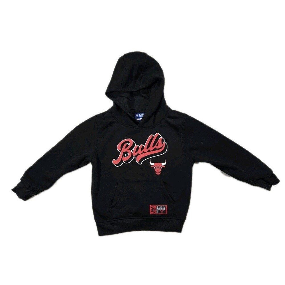 Boys NBA Chicago Bulls Pullover Hoodie Black Size 4